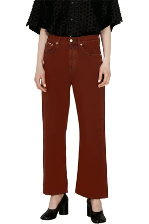 Eytys Jeansy, Kobieta, Czerwony, W26, Denim, Czerwone Jeansyy w Barwionym Denimie