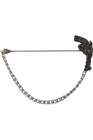 Dolce & Gabbana Akcesoria, Mężczyzna, Szary, ONE SIZE, Rewolwer Gun Mężczyźni Broszka Spinka Do Reversu