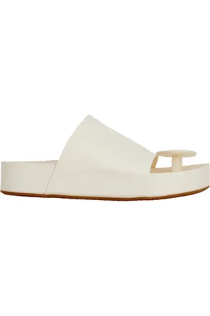 UMA WANG Buty, Kobieta, Biały, 39 EU, Okragłe Buty Ciabatta ze Skóry