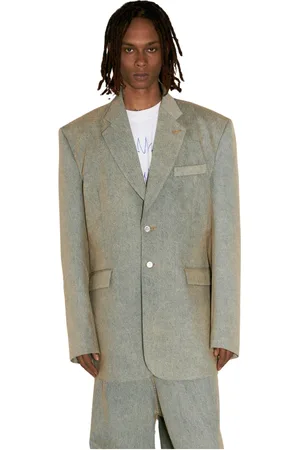 Vetements Kurtki, Mężczyzna, Niebieski, S, Denim, Denim Dopasowany Blezer