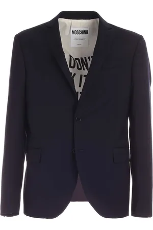 Moschino Kurtki, Mężczyzna, Niebieski, M, Niebieska Marynarka z Wełny