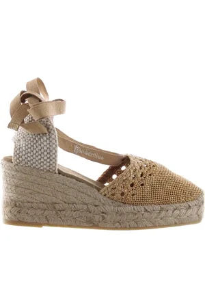 Espadrilles Buty, Kobieta, Beżowy, 38 EU, Len, Beżowe Sandały Styl Valenciana