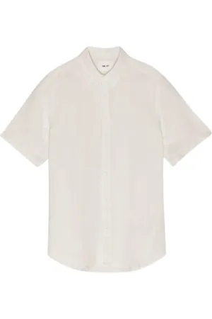 NN.07 Koszule, Mężczyzna, Beżowy, L, Arne SS Koszula Krótki Rękaw Off White