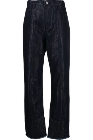 Victoria Beckham Jeansy, Kobieta, Niebieski, W29, Denim, Granatowe Jeansyy z Szeroką Nogawką