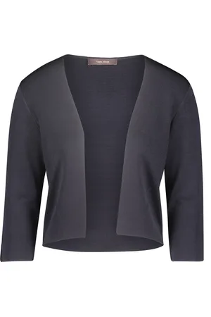 Vera Mont Swetry, Kobieta, Niebieski, 2XL, Błyszczący Sweter Bolero