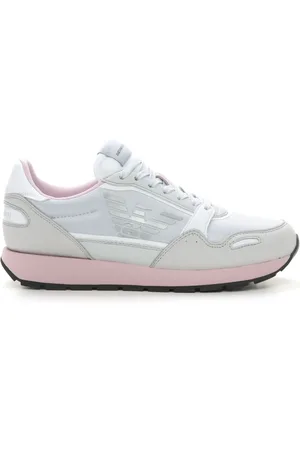 Emporio Armani Buty, Kobieta, Wielobarwność, 39 EU, Zamsz, Sneaker z płótna i zamszu z logo orła