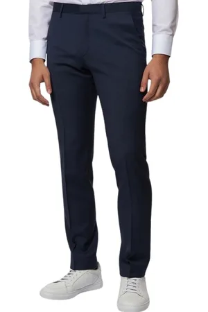 Roy Robson Spodnie, Mężczyzna, Niebieski, M, Spodnie Slim Fit z wełny merynosowej