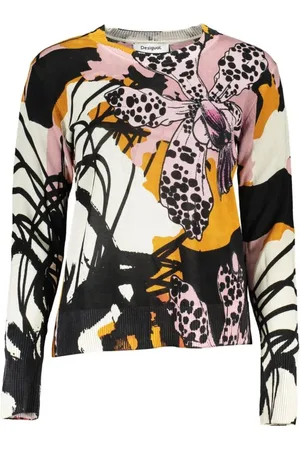 Desigual Swetry, Kobieta, Wielobarwność, XL, Różowy Sweter z Logo