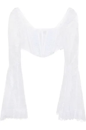 CHARO RUIZ IBIZA Bluzki, Kobieta, Biały, M, Koronkowy Top w Stylu Gorsetu