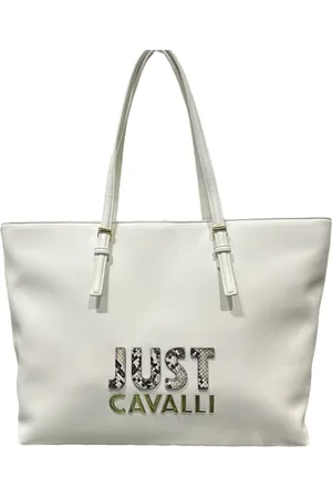 Roberto Cavalli Torebki, Kobieta, Biały, ONE SIZE, Biała Torba na Ramię z Logo
