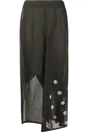 YOHJI YAMAMOTO Spódnice, Kobieta, Czarny, M, Asymetryczna Spódnica w Groszki