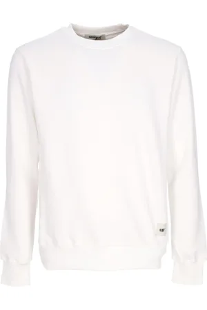 Caterpillar Bluzy, Mężczyzna, Biały, XL, Koszulka z długim rękawem Essential Crewneck Streetwear