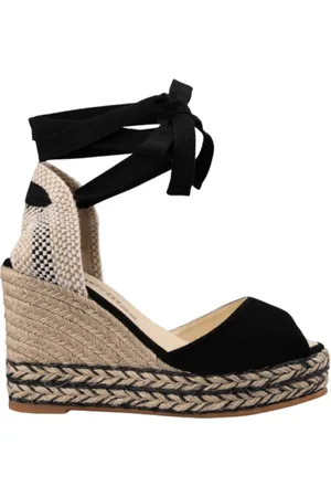 Espadrilles Buty, Kobieta, Czarny, 38 EU, Czarne Sandały