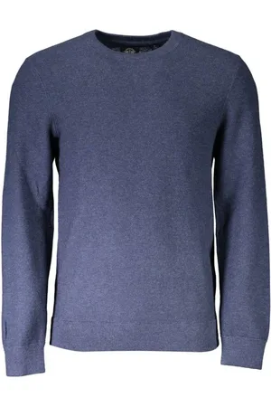Dockers Swetry, Mężczyzna, Niebieski, S, Niebieski Bawełniany Sweter z Deklem