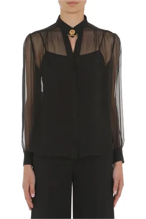 Moschino Bluzki, Kobieta, Czarny, S, Czarne Koszule dla Mężczyzn