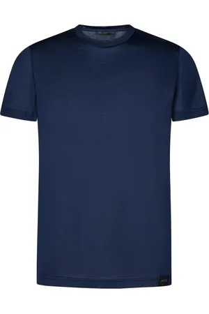 LOW BRAND Koszulki, Mężczyzna, Niebieski, L, Niebieski T-shirt z Logo