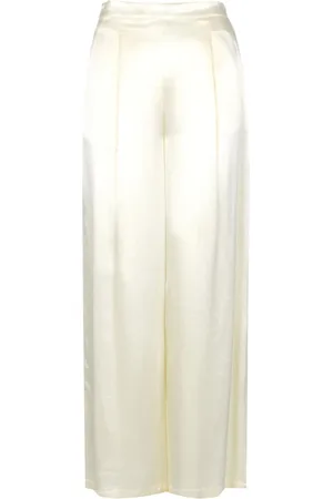 ERIKA CAVALLINI Spodnie, Kobieta, Beżowy, XS, Kremowe Spodnie Semi-Couture z Wysokim Stanem