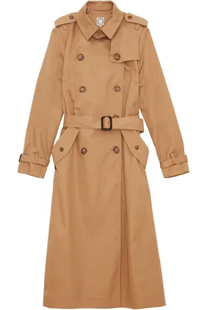 Inès de la Fressange Płaszcze, Kobieta, Beżowy, XL, Bawełna, Gaultier trench coat