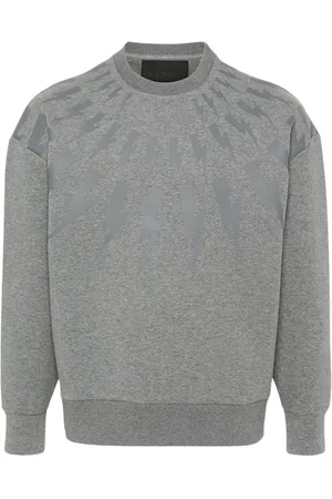 Neil Barrett Bluzy, Mężczyzna, Szary, L, Bawełna, Bluza z Błyskawicą