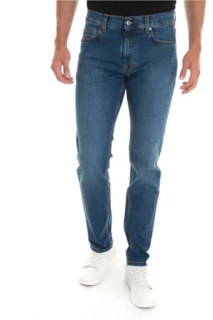 HARMONT&BLAINE Jeansy, Mężczyzna, Niebieski, W42, Denim, Slim-Fit Denim Jeansy