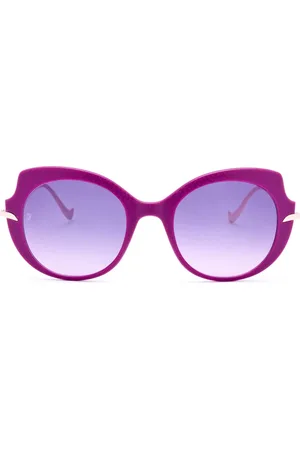 CAROLINE ABRAM Akcesoria, Mężczyzna, Fioletowy, ONE SIZE, Nylon, Fioletowe Ręcznie Robione Okulary Nylon Metal