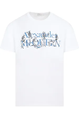 Alexander McQueen Koszulki, Mężczyzna, Biały, S, Skeleton Logo T-Shirt