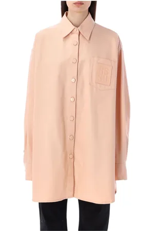 RAF SIMONS Bluzki, Kobieta, Różowy, S, Denim, Denim Oversized Shirt