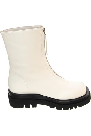 Jeffrey Campbell Buty, Kobieta, Biały, 38 EU, Skóra, Białe skórzane botki