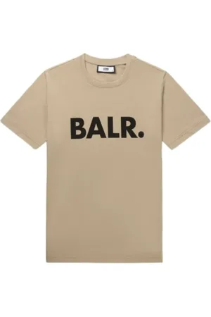 BALR. Koszulki, Mężczyzna, Beżowy, S, Klasyczny Straight T-Shirt