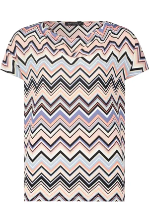 Betty Barclay Koszulki, Kobieta, Wielobarwność, L, Zigzag Waterfall Neck Shirt
