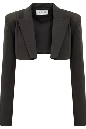 Monot Kurtki, Kobieta, Czarny, S, Stylowy Crop Blazer dla Kobiet