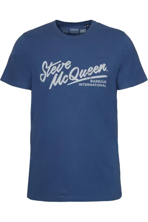 Barbour Koszulki, Mężczyzna, Niebieski, L, Bawełna, Steve Mc Queen Strike T-Shirt
