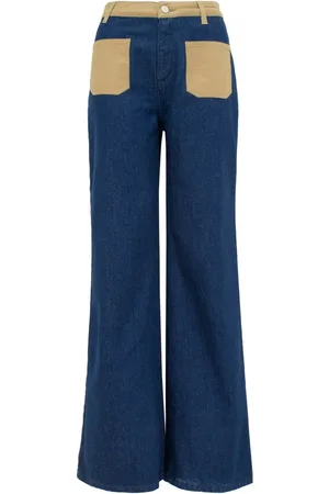 MVP Wardrobe Jeansy, Kobieta, Niebieski, 2XS, Bawełna, Jeansyy Palazzo o Wysokim Stanie