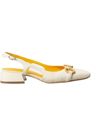 MARA BINI Buty, Kobieta, Biały, 38 EU, Biała Skórzana Sandałki Slingback