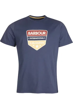 Barbour Koszulki, Mężczyzna, Niebieski, L, Bawełna, Granatowy T-shirt Slim Fit SMQ