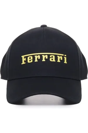 FERRARI Akcesoria, unisex, Czarny, ONE SIZE, Czarne Bawełniane Czapki z Logo