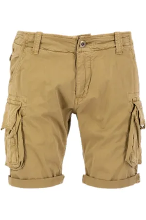 Alpha Industries Szorty, Mężczyzna, Beżowy, W32, Khaki Cargo Crew Shorts