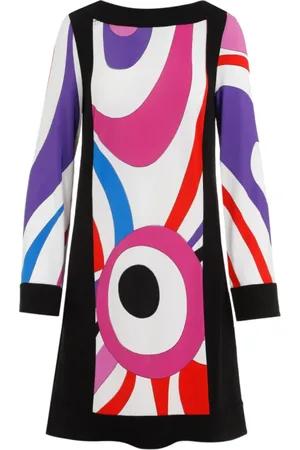 Emilio Pucci Kurtki, Kobieta, Wielobarwność, S, Czerwona Biała Mini Sukienka Dekolt łodzi