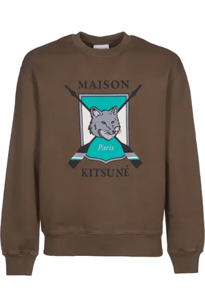 Maison Kitsuné Bluzy, Mężczyzna, Zielony, L, Bawełna, Metal Pinafore Sweater