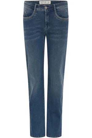 C.ro Jeansy, Kobieta, Niebieski, S, Denim, Wyhaftowane Straight Leg Jeansy
