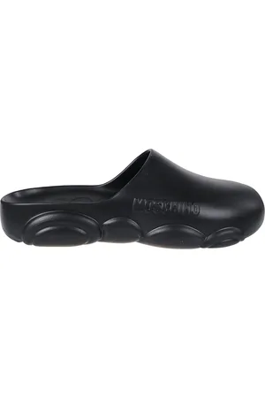Moschino Buty, Mężczyzna, Czarny, 41 EU, Wytłoczony Logo Slides