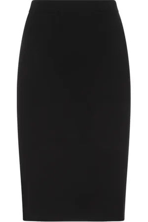 Saint Laurent Spódnice, Kobieta, Czarny, S, Wełna, Czarna wełniana spódnica ołówkowa