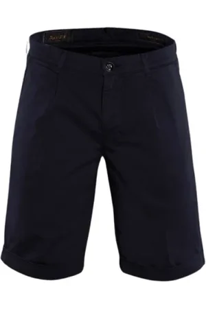 MOORER Szorty, Mężczyzna, Niebieski, 5XL, Elastyczne Szorty z Bawełny Twill
