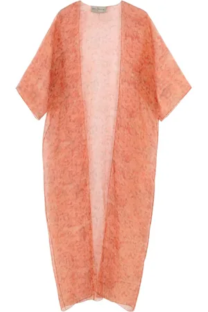 Cortana Bluzki, Kobieta, Pomarańczowy, ONE SIZE, Jedwabna kimono kurtka