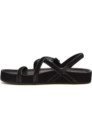 Pedro Garcia Buty, Kobieta, Czarny, 36 EU, Zamsz, Czarne Sandały z Zamszu