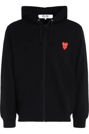 Comme des Garçons Bluzy, Mężczyzna, Czarny, M, Bluza z zamkiem i logo serca