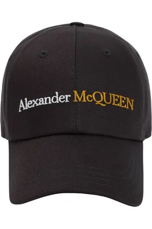 Alexander McQueen Akcesoria, Mężczyzna, Czarny, M, Klasyczny Logo Dwukolorowy Czarno-Złoty Kapelusz