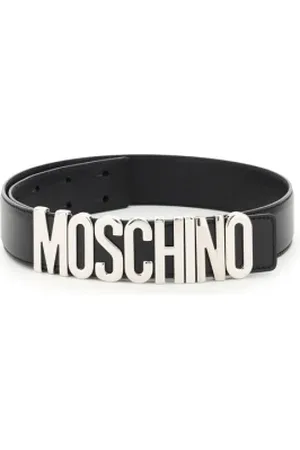 Moschino Akcesoria, Mężczyzna, Czarny, 3XL, Skórzany Pasek z Logo