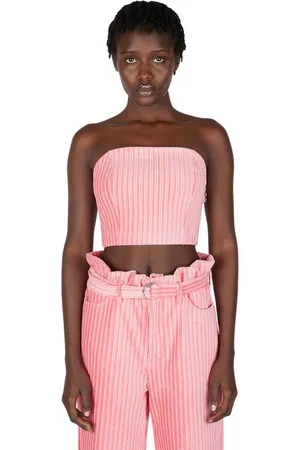 SIMON MILLER Koszulki, Kobieta, Różowy, M, Corduroy Strapless Top