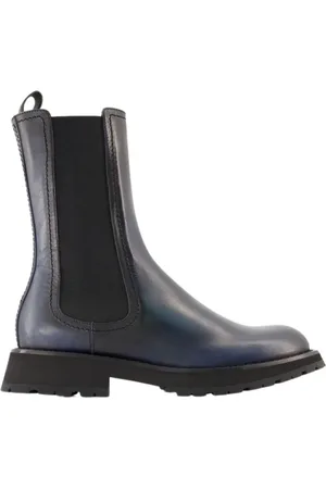 Alexander McQueen Buty, Mężczyzna, Czarny, 41 1/2 EU, Klasyczne Chelsea Botki z gładkiej skóry cielęcej